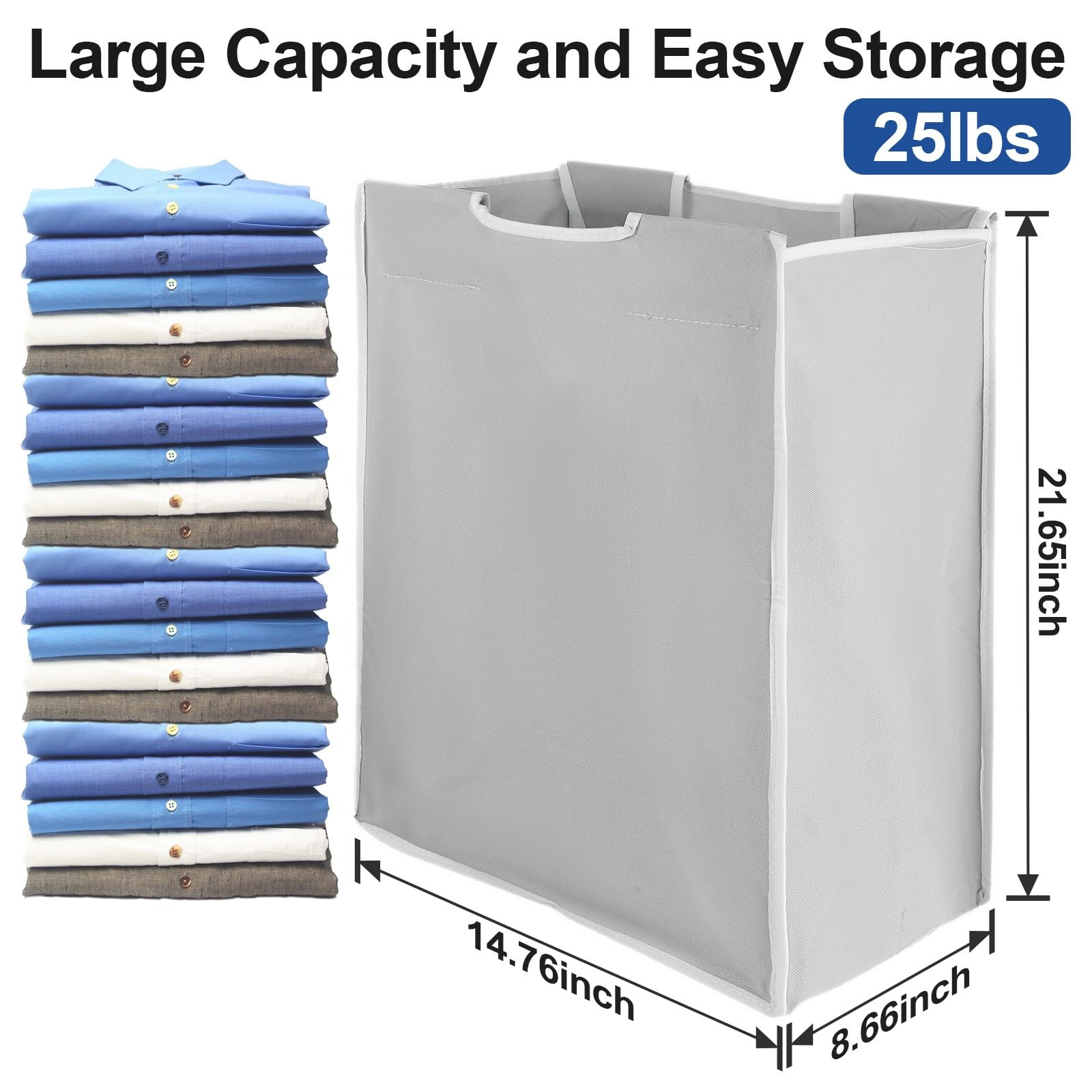 4 pcs Laundry Sorter Replacement 14.76″ x 8.66″ x 21.65″, beige, gray, black