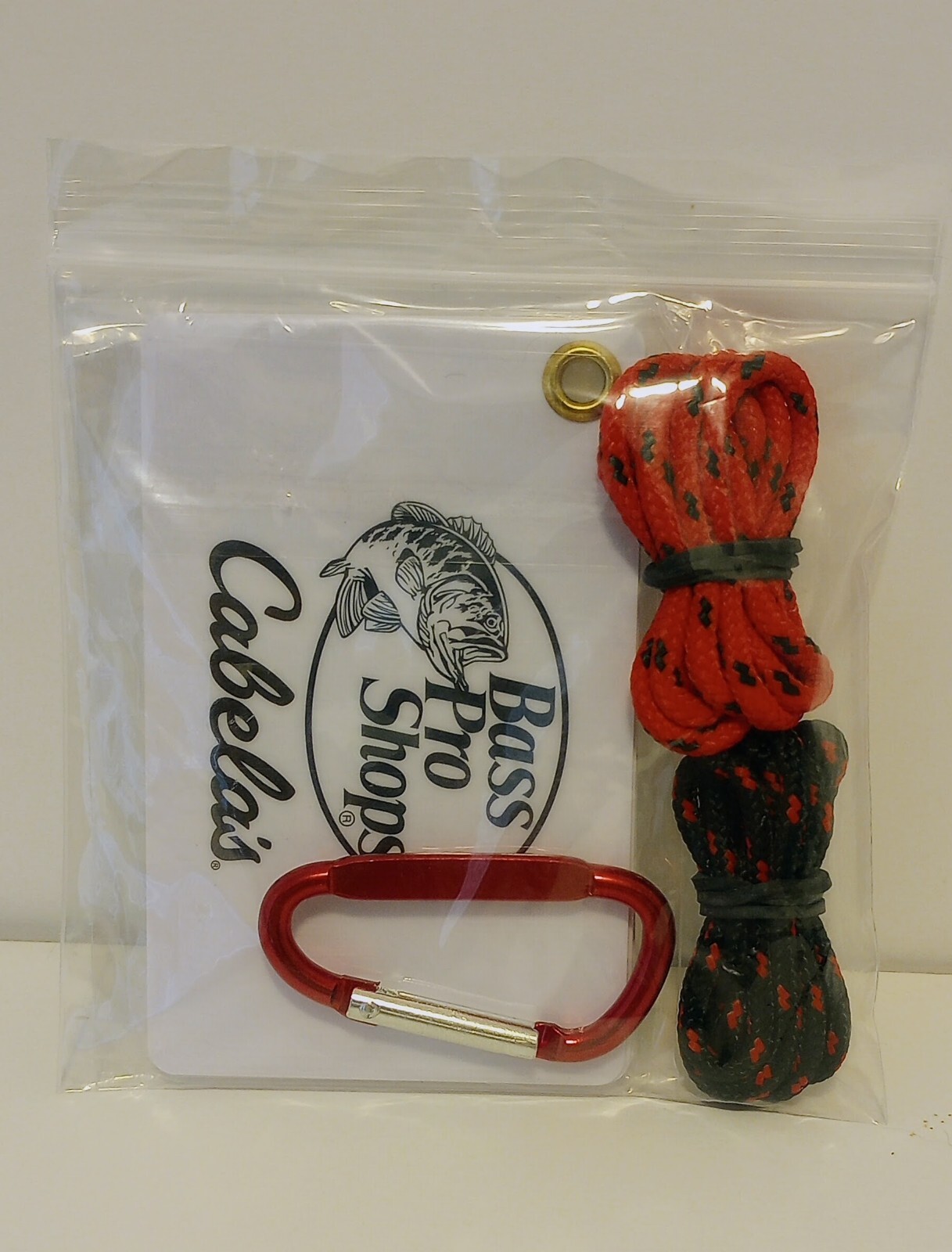Cabela’s Knot Tying Kit Wallet Size Cards – 2 Practice Cords – Carabiner NEW