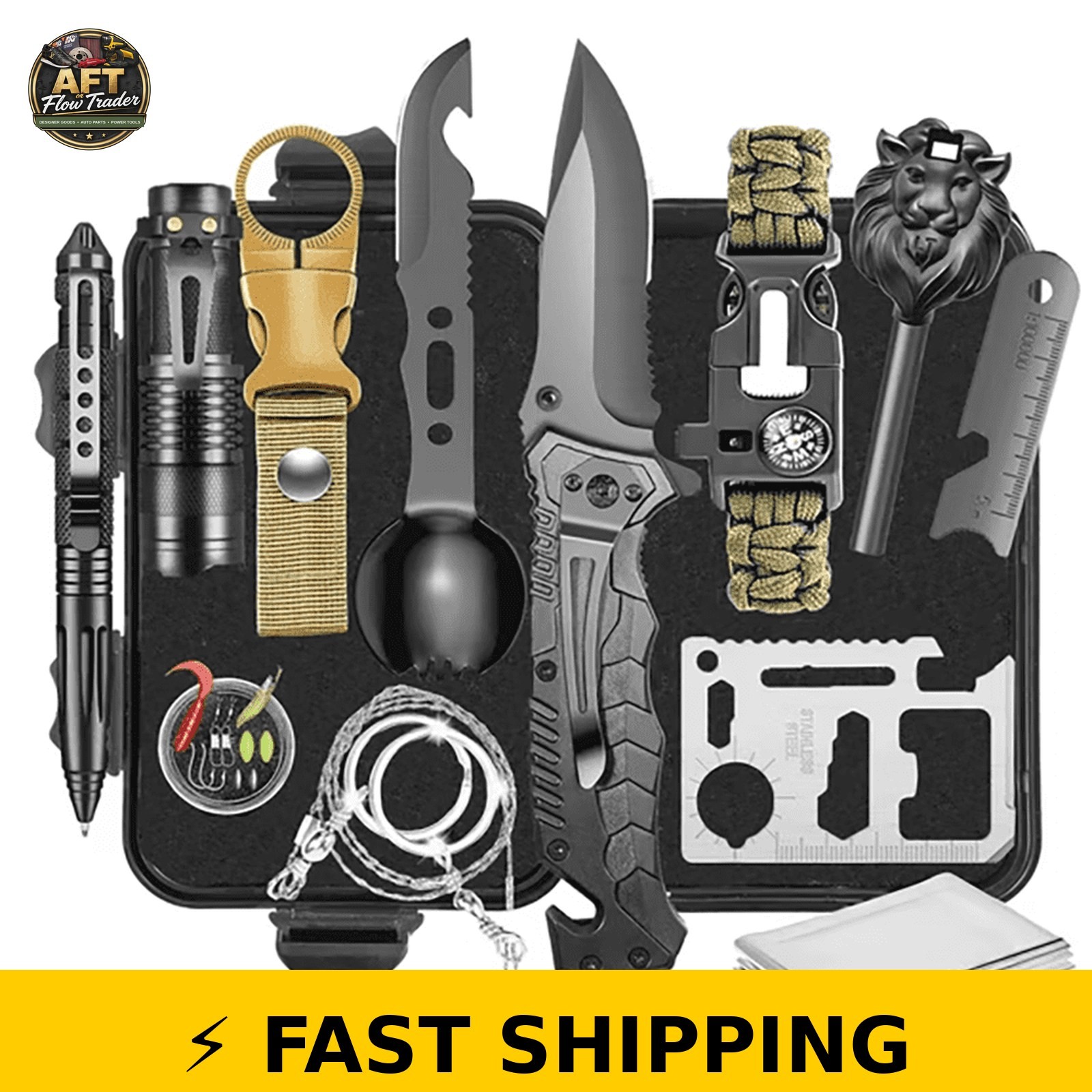TEIPUERY 14-in-1 Emergency Survival Kit for Outdoor Adventures