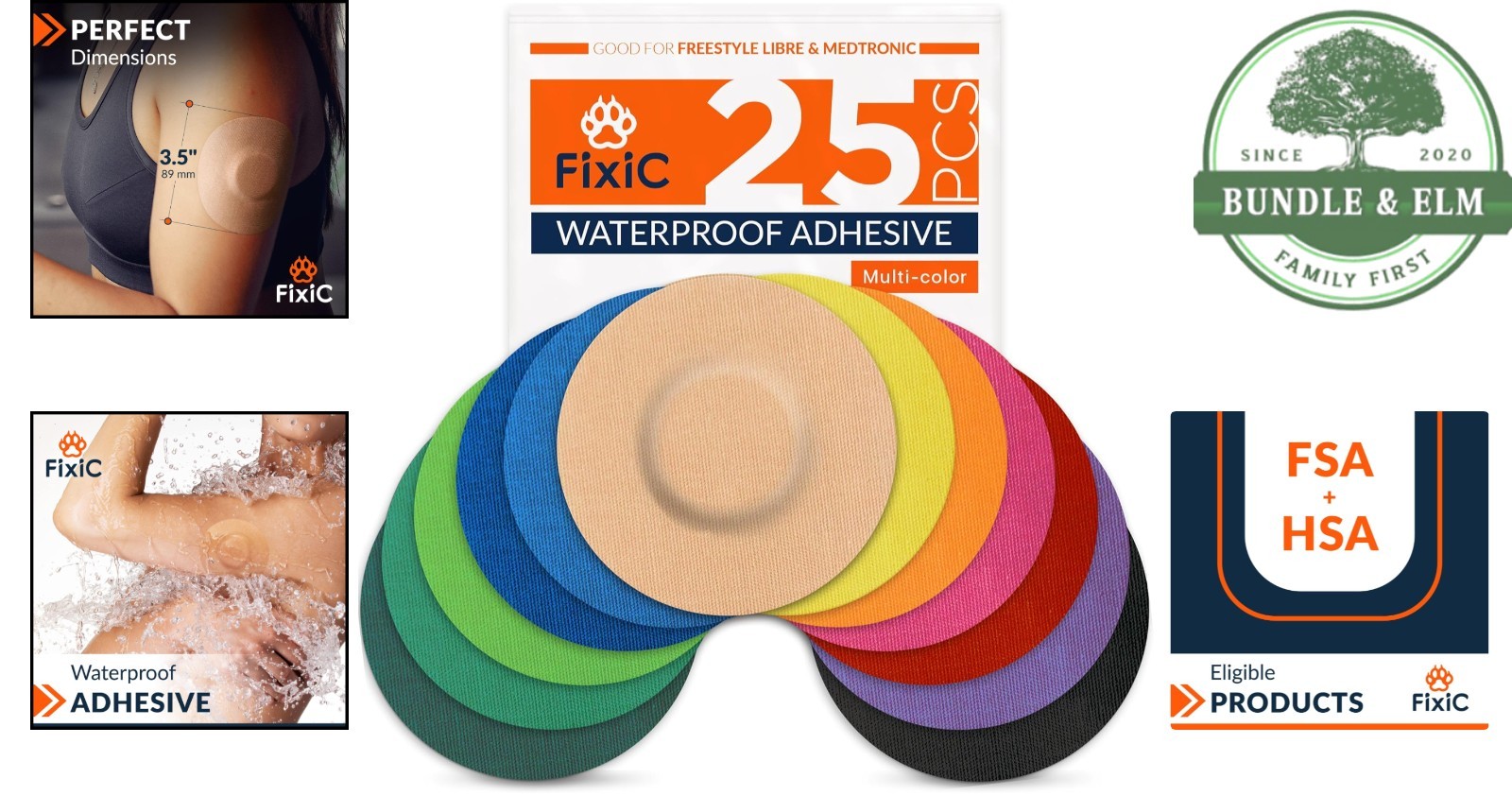 Multi-Color Adhesive Bandages for Sensors, Waterproof Covers for Freestyle Libre