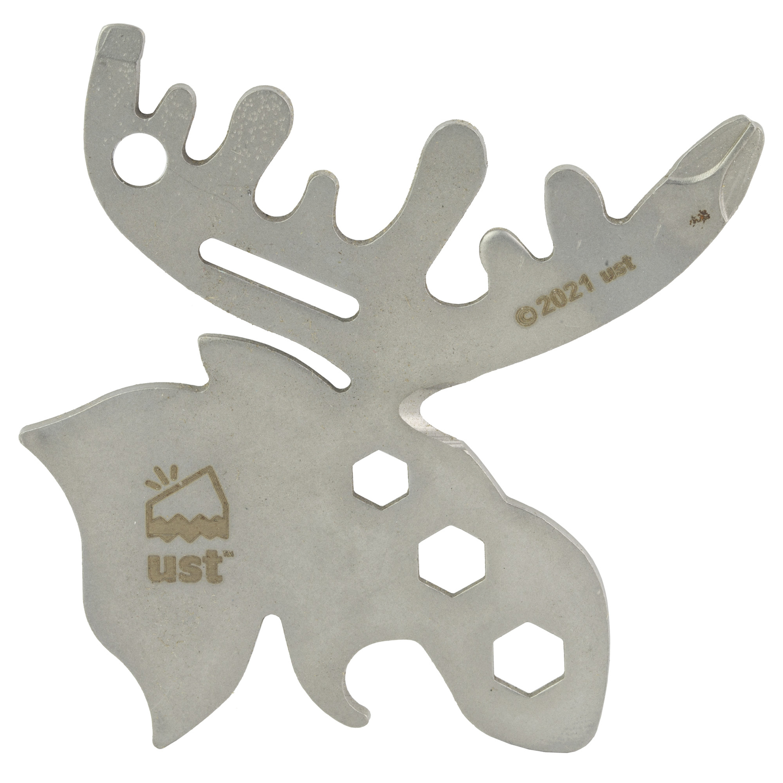 UST Moose Multi Tool Carabiner Pocket-Sized TSA Compliant 3.6″ Stainless Silver