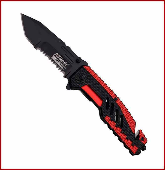 Tactical Spring Assist Knife Red – Survival Mylar Blanket and Sleeping Bag