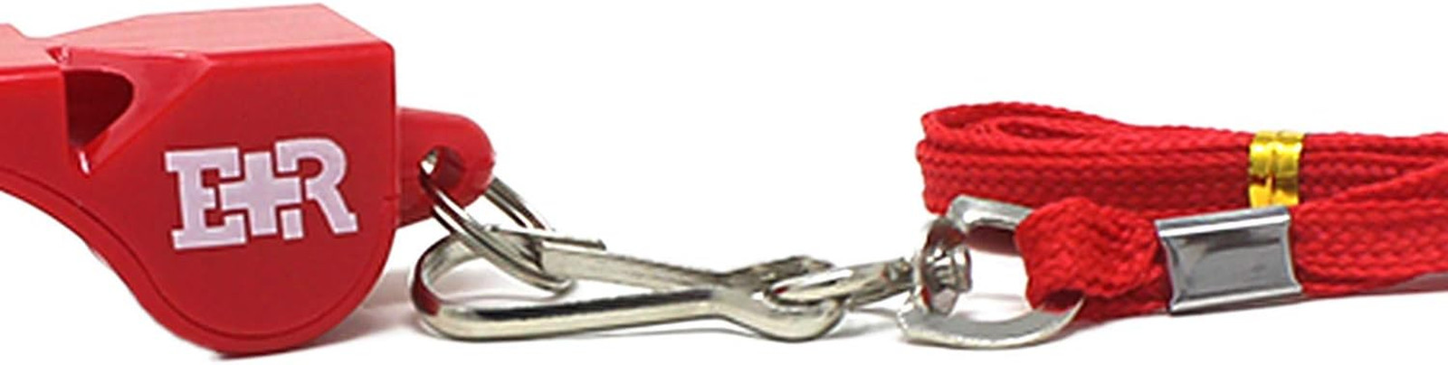 Safety Coach 3 Chamber Pealess Whistle with Matching Lanyard – Red