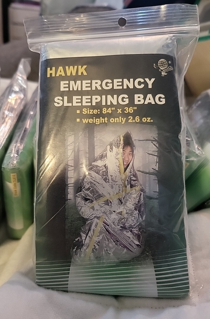 Lot Of 10 CAMPING EMERGENCY SLEEPING BAGS 84″ X 36″- WATERPROOF MYLAR
