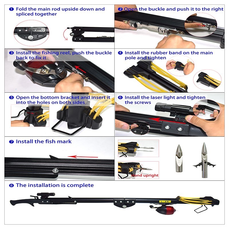 Outdoor hunting survival equipment fast fishing tools dart catapult