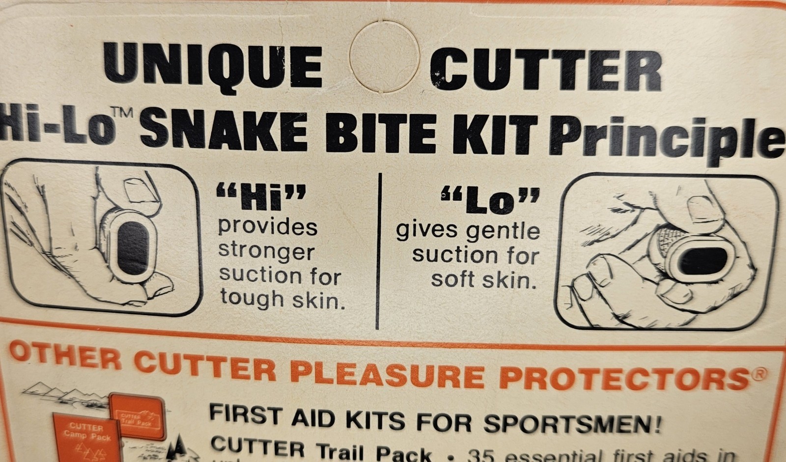 Cutter Hi Lo Snake Bite Kit Vintage New Sealed Package with Some Wear Unpunched
