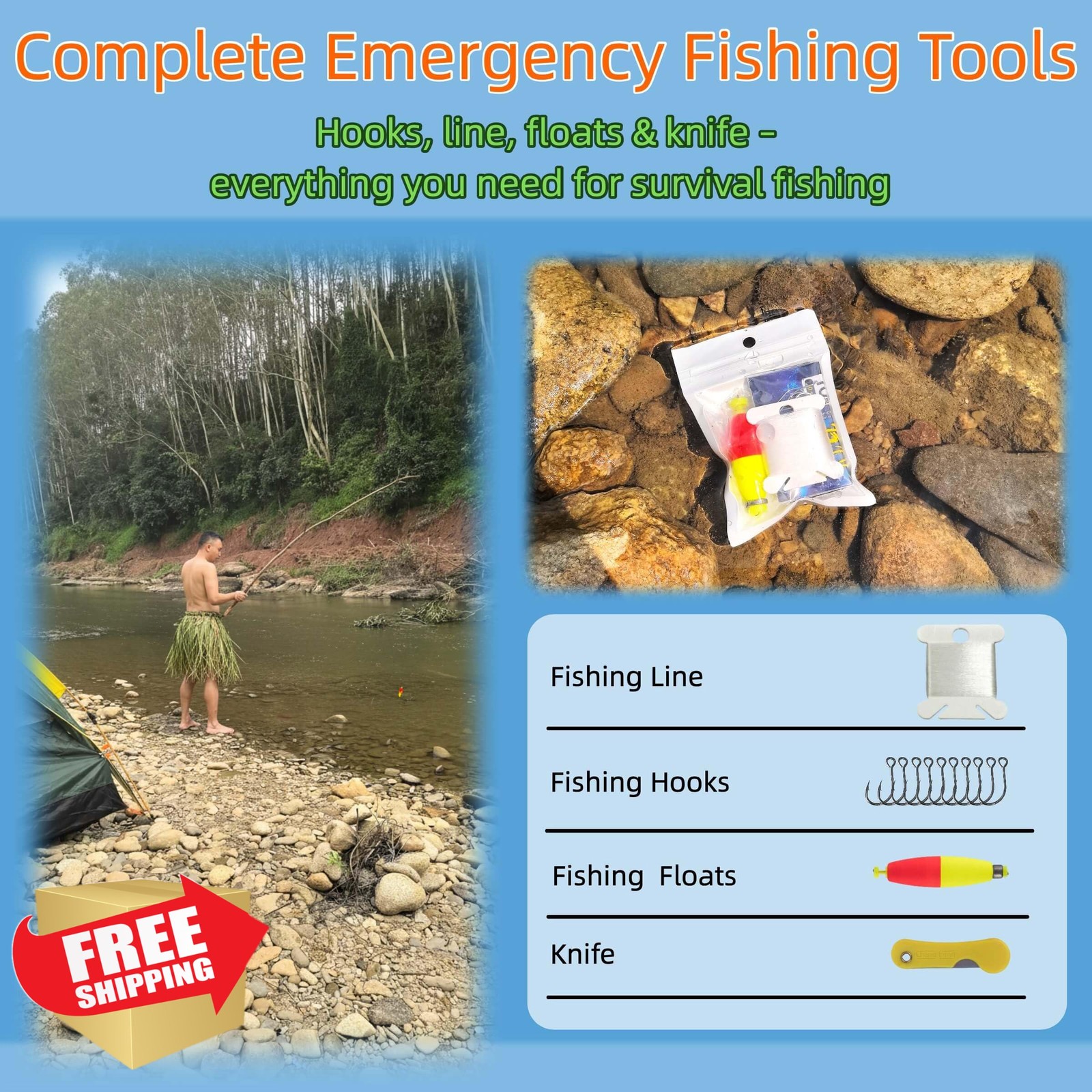 LoDinpo Mini Survival Fishing Kit 20pic