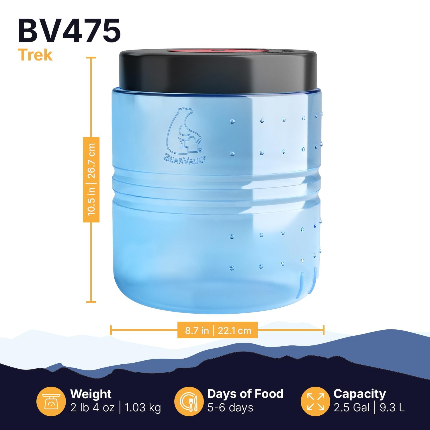 BearVault BV475 Trek Portable Bear Resistant Canister – Large