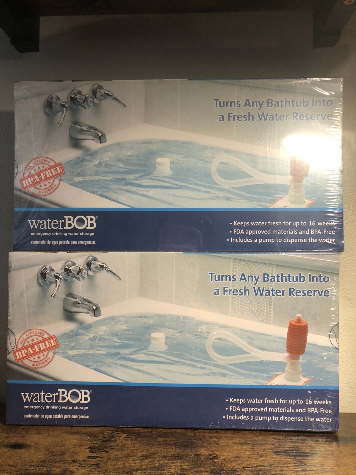 BOB Survival Emergency Drinking Fresh Water Storage 100-Gallons Kit SEALED Lot2