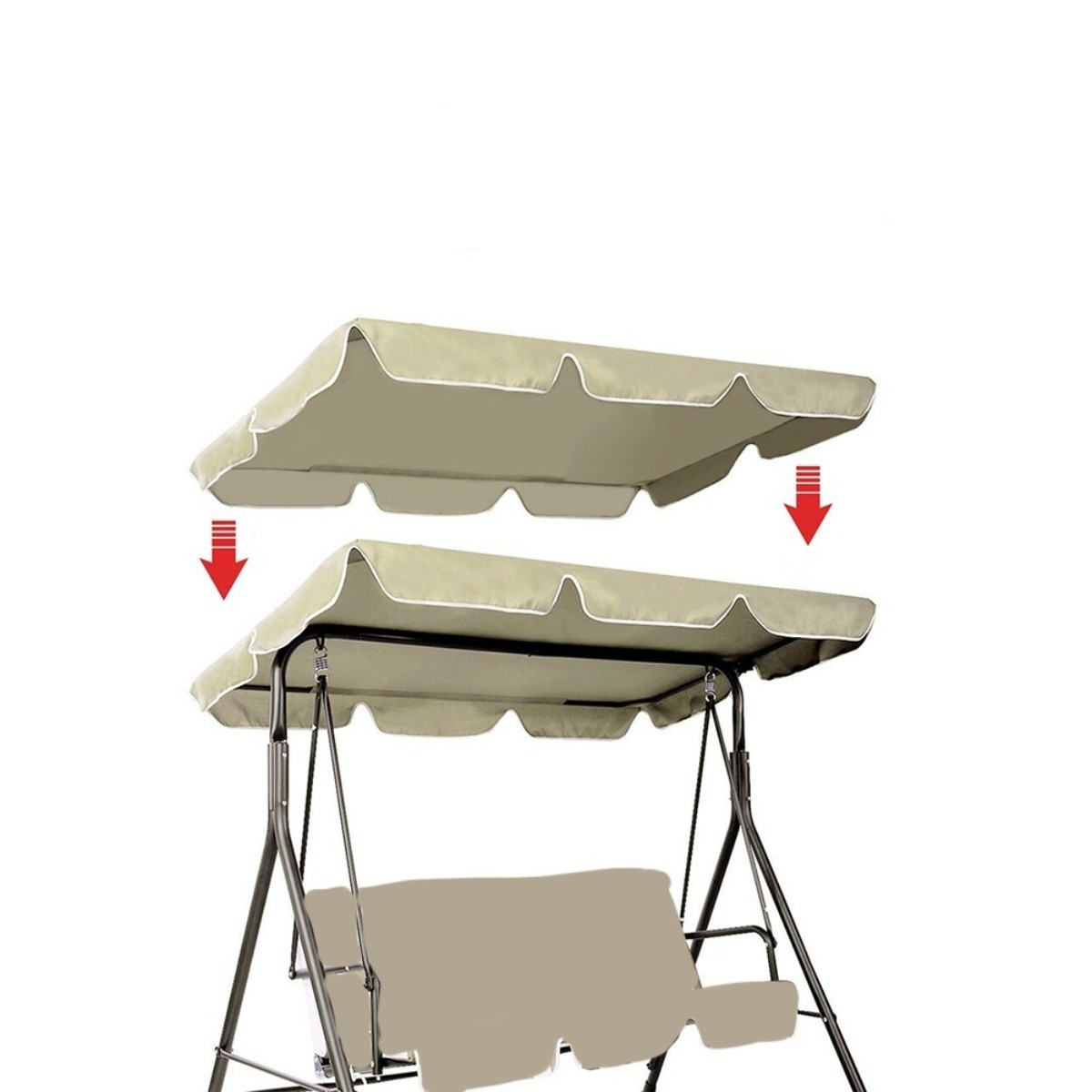 For Garden Swing Seat Cover Two Or Three Seater Waterproof Oxford Fabric Canopy