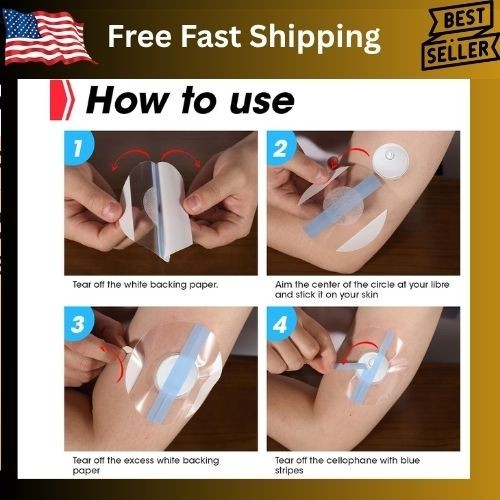100 Pack Freestyle Sensor Covers for Libre 3 Waterproof Adhesive Patches