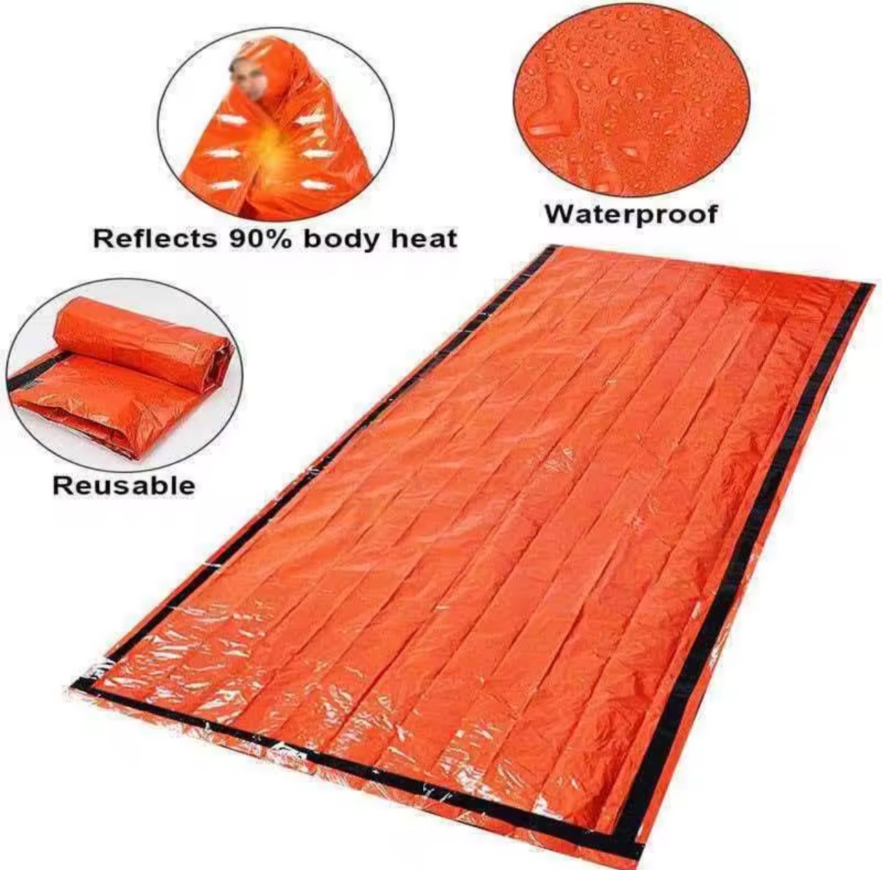 Portable Hypothermia Prevention Sleeping Bag Whistle Pendant Kit Hiking Camping