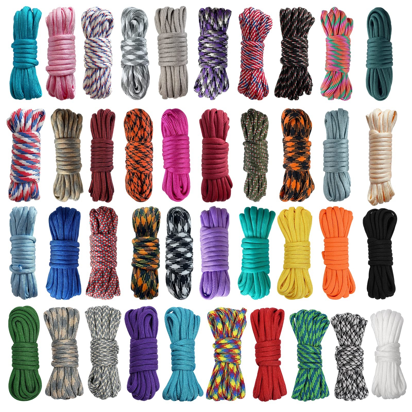 40 Colors 10 Feet Paracord Cord Multifunction Ropes Mixed