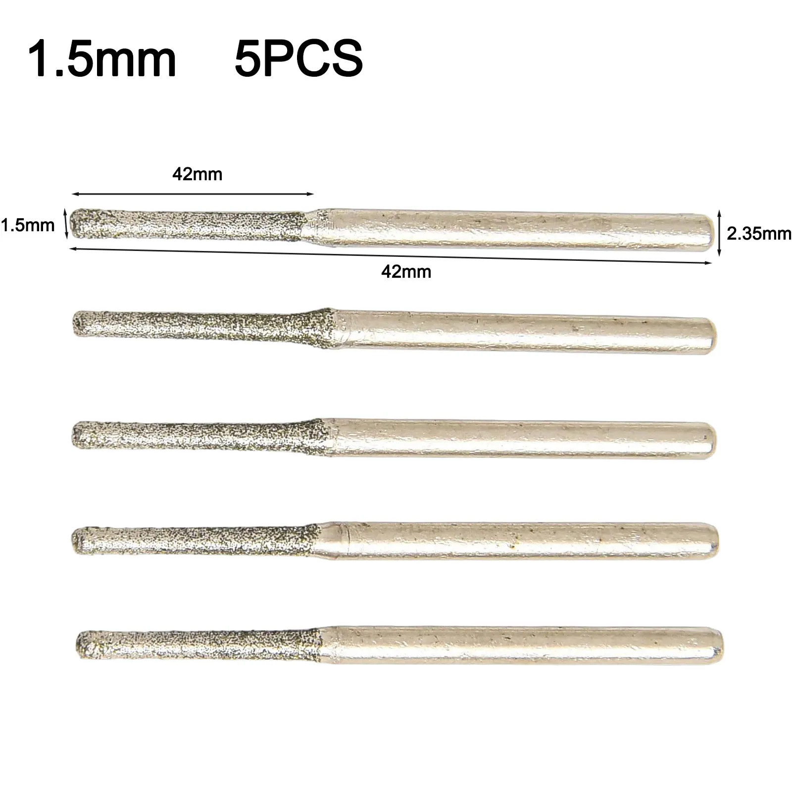 5pcs/set 0.8-2.5mm Drill Bits For Jade Jewelry Fiber Glass Porcelain Tile Drilli