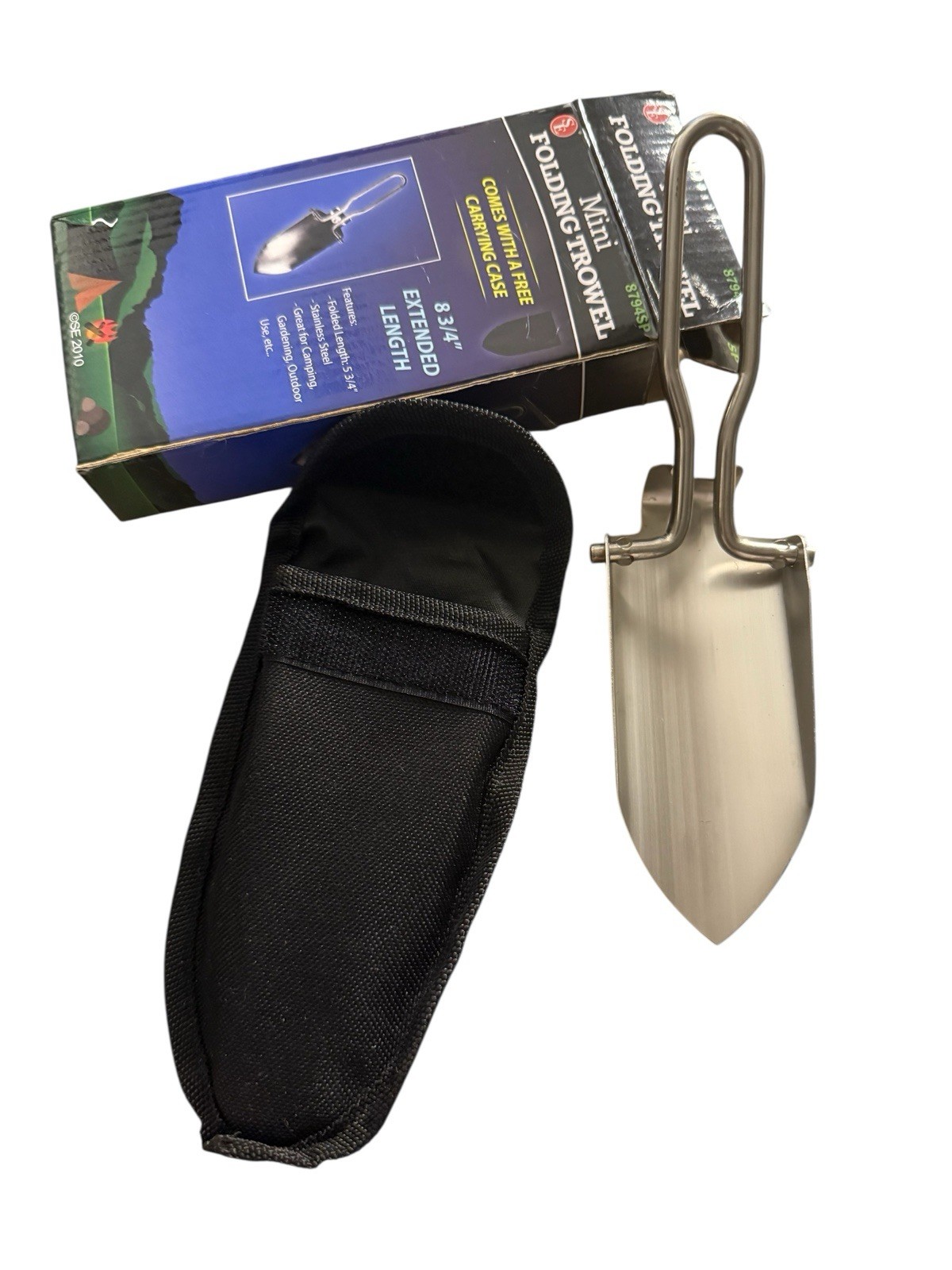 Mini Folding Trowel – Stainless Steel w/ Nylon Carry Case Emergency Survival New