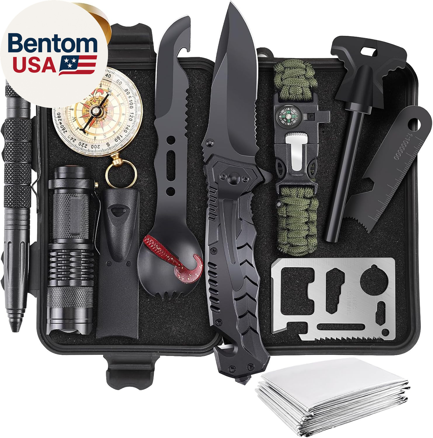 Gifts for Christmas Survival Kits for Men Dad Husband Him, 13 in 1 Survival Gear