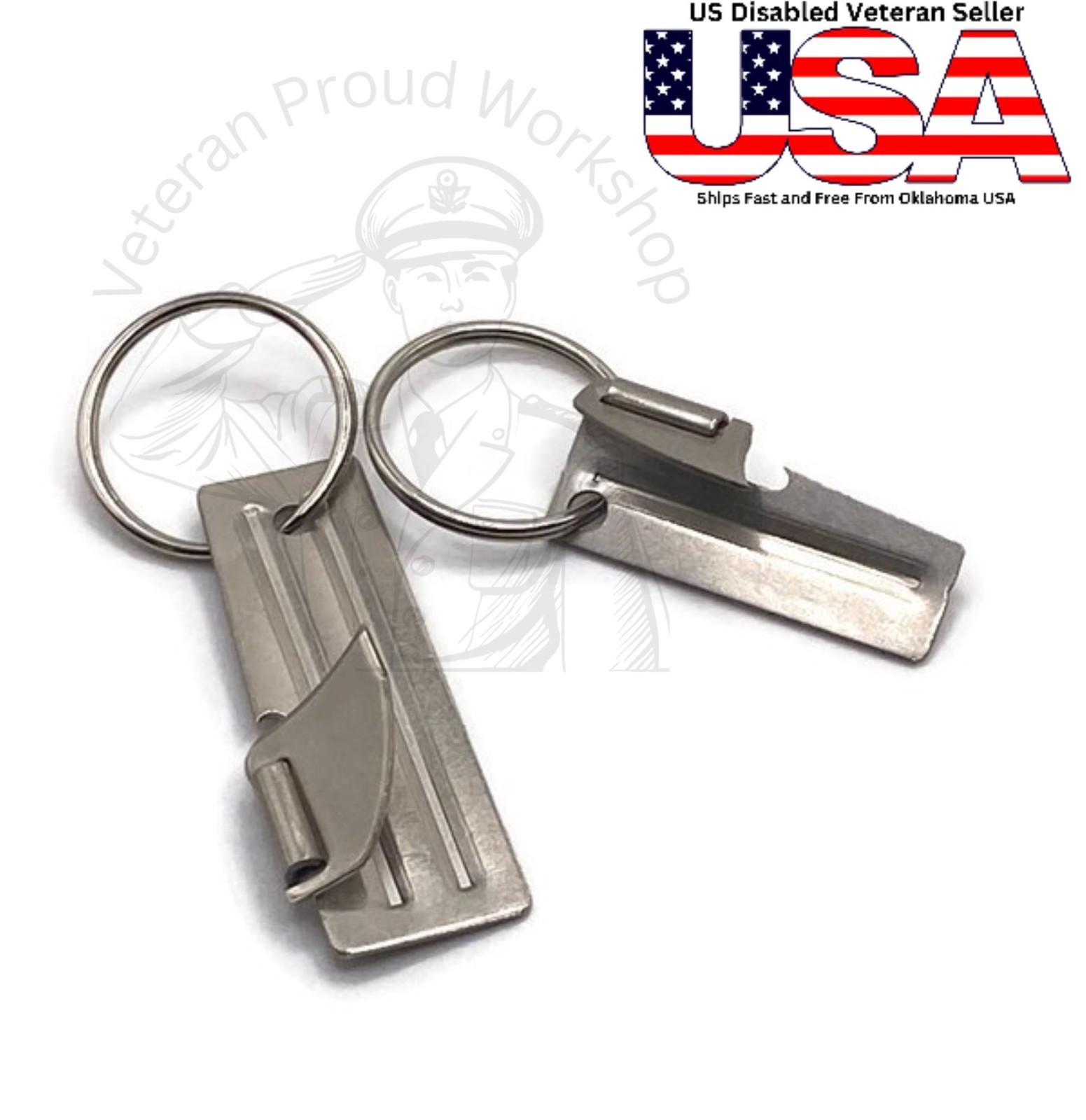 4 Pack Bundle US Army Issue P38 & P51 Can Opener with 2 Key Rings US SHELBY CO