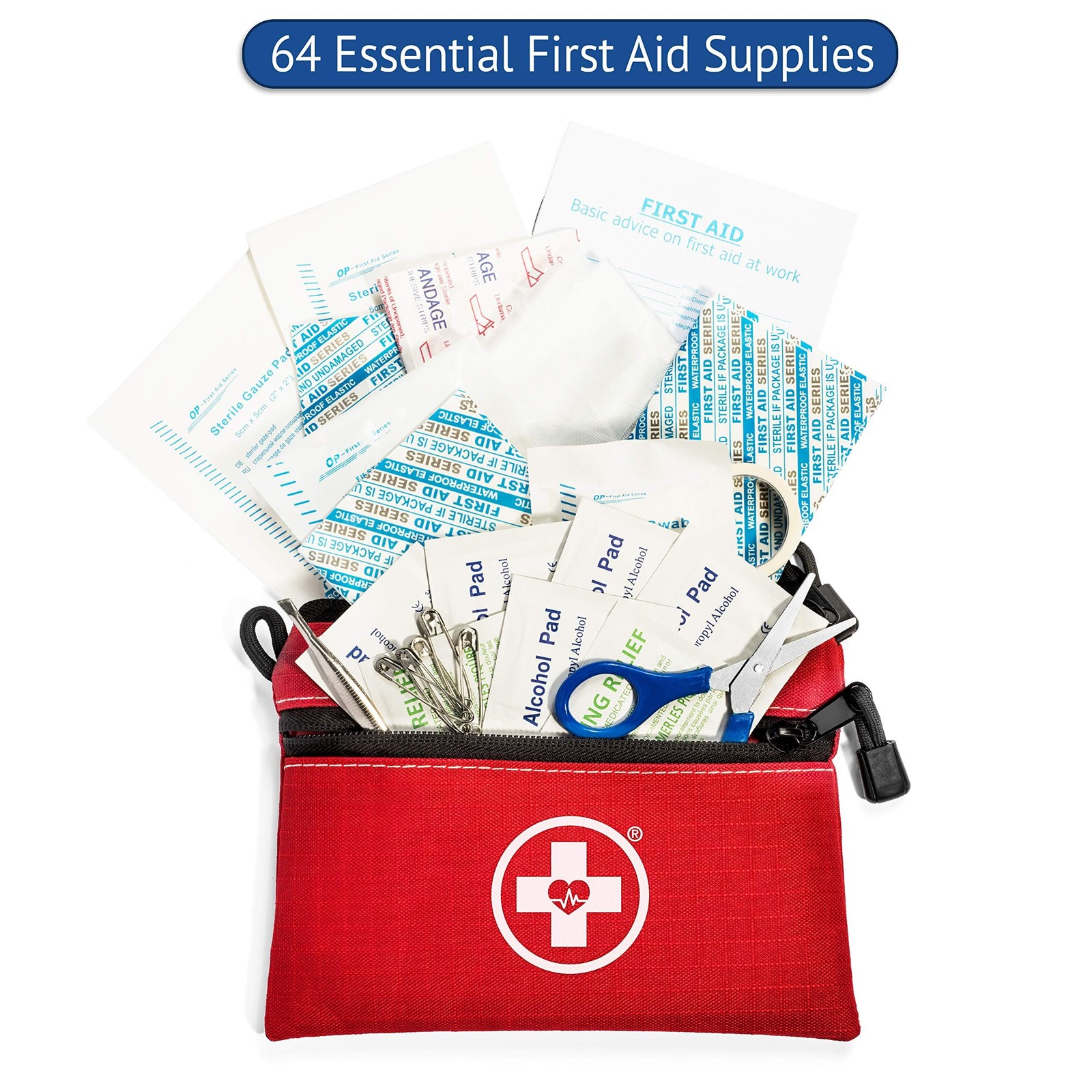 Swiss Safe 2-in-1 First Aid Kit for Car, Travel & Home, 1 Pack,