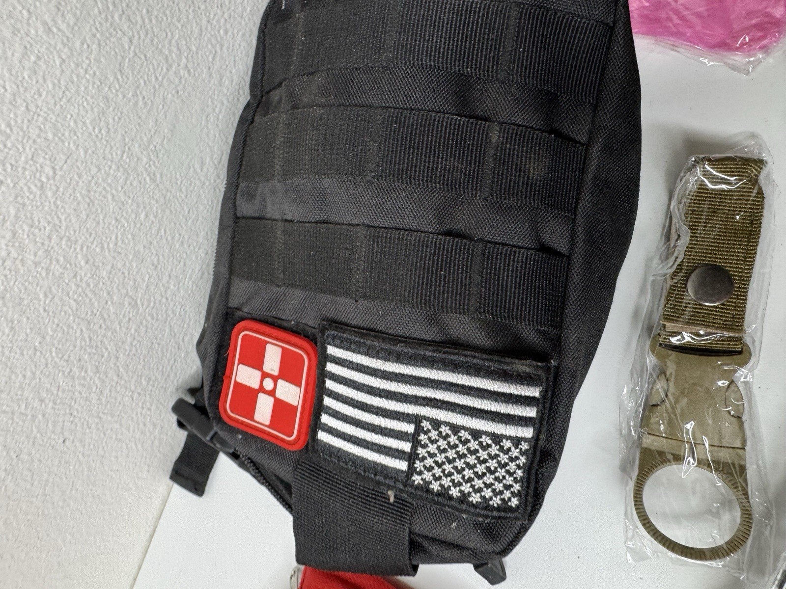 Emergency Survival Kit Bag Multi Tool Set First Aid Poncho Compass Bundle