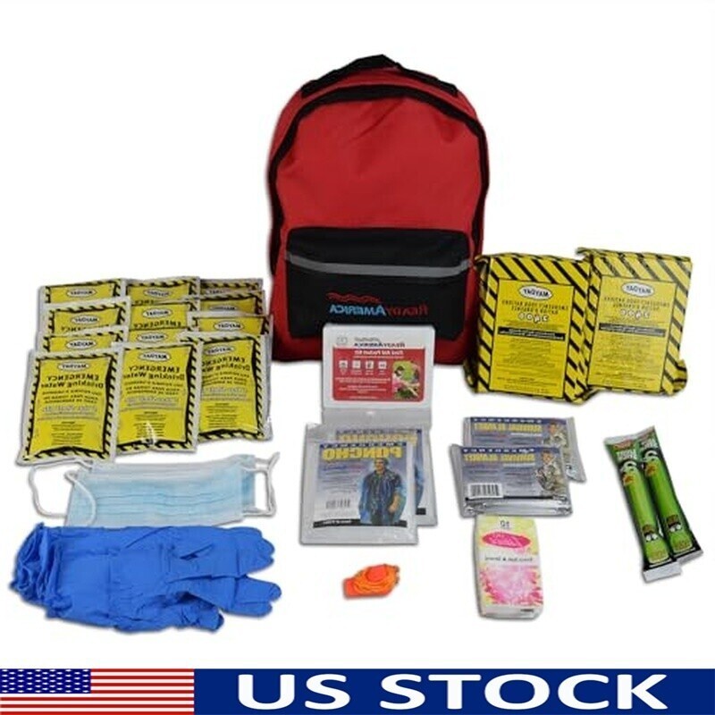 72 Hour Emergency Kit 2-Person Survival Backpack First Aid Water Food Supplies