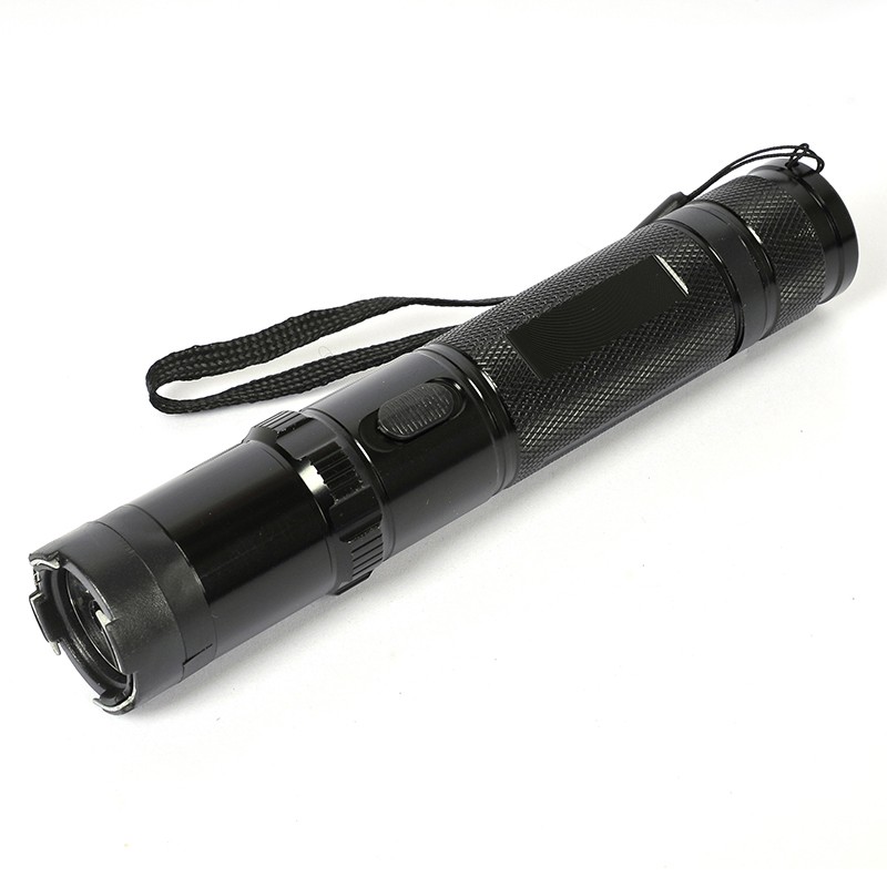 Black Tactical Flashlight Rechargeable Portable Outdoor Safety Device