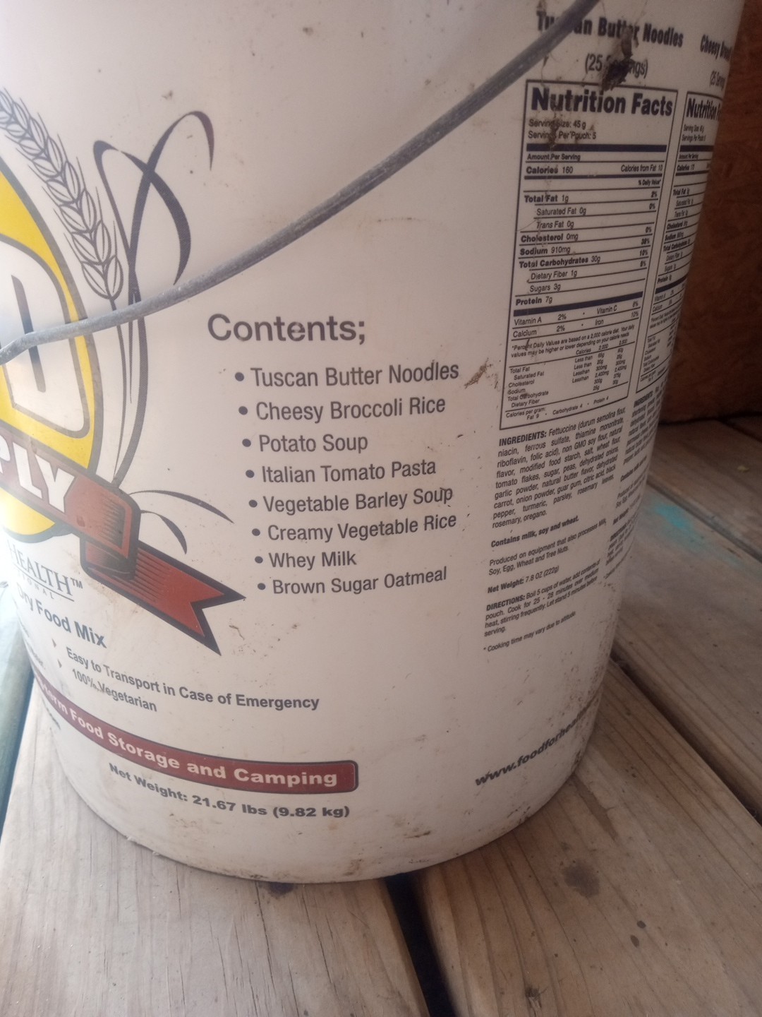 Food Supply Bucket 275 serv Emergency Food Supply