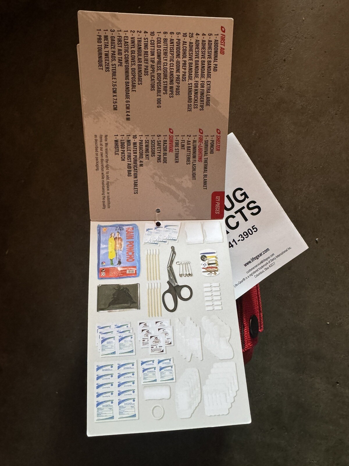 Life+Gear First Aid + Survival Kit Premium Tactical Pack, 121 pc NEW
