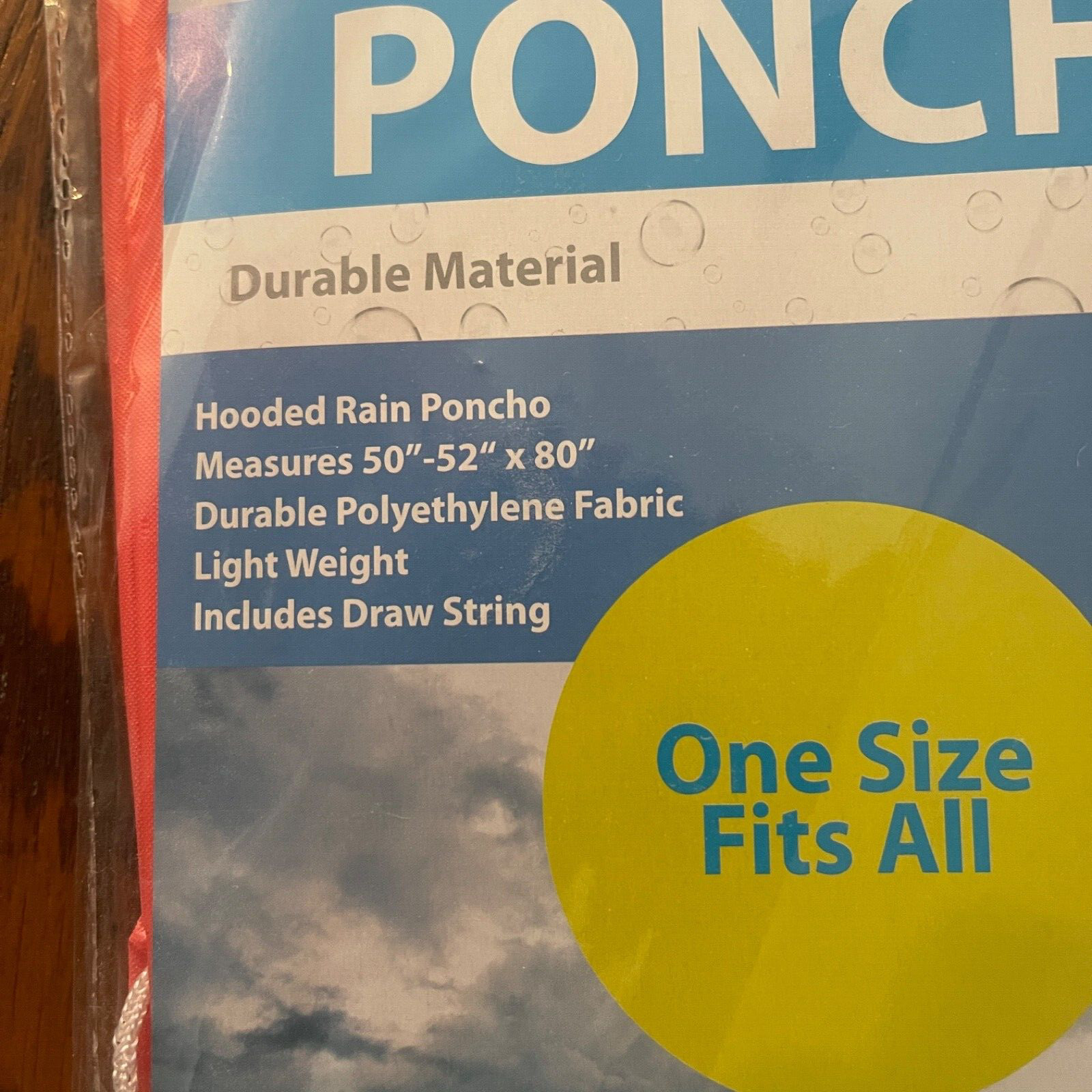 4 Emergency Poncho Camping Hiking Outdoor Bug-Out-Bag First aid Rain Ponchos