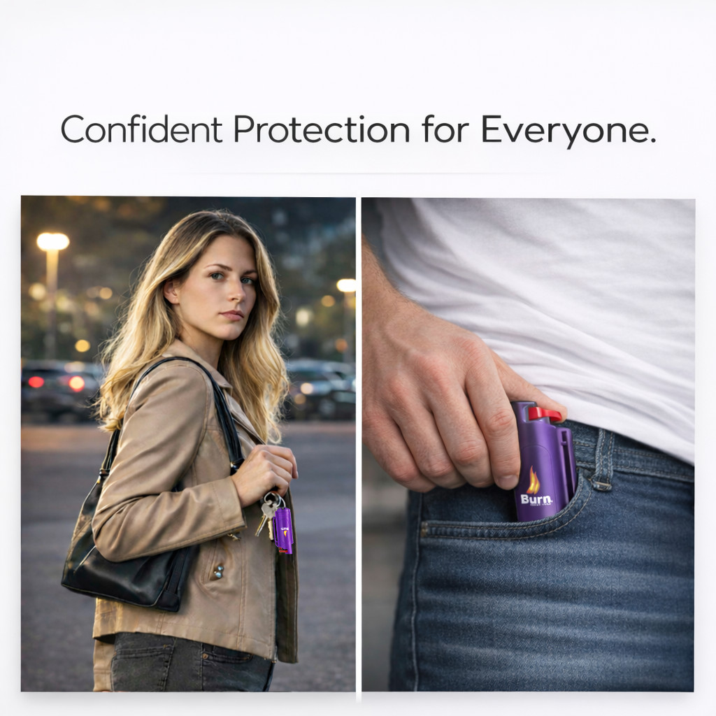 2 Pack Pepper Spray Keychain 1/2oz Police Strength Self Defense Burn OC Purple