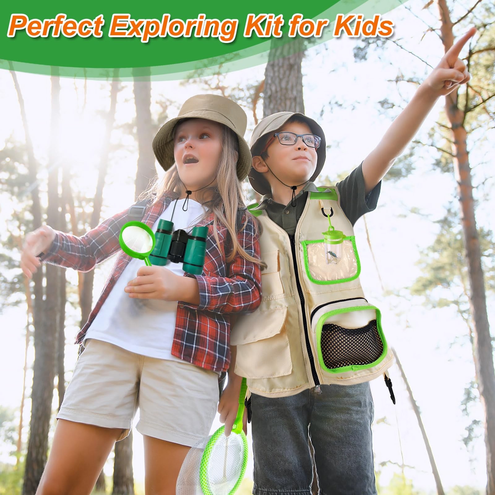 Explorer Set for Kids, Exploration Toy with Vest, Hat and Children Fern…