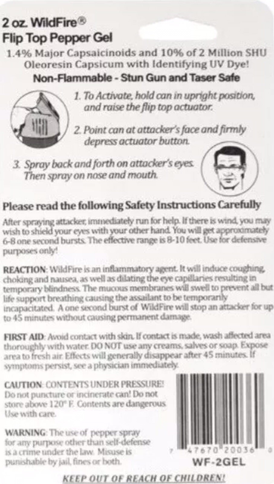 HOT Wildfire Professional Pepper Spray Self Defense POLICE Pocket Protect 2 oz