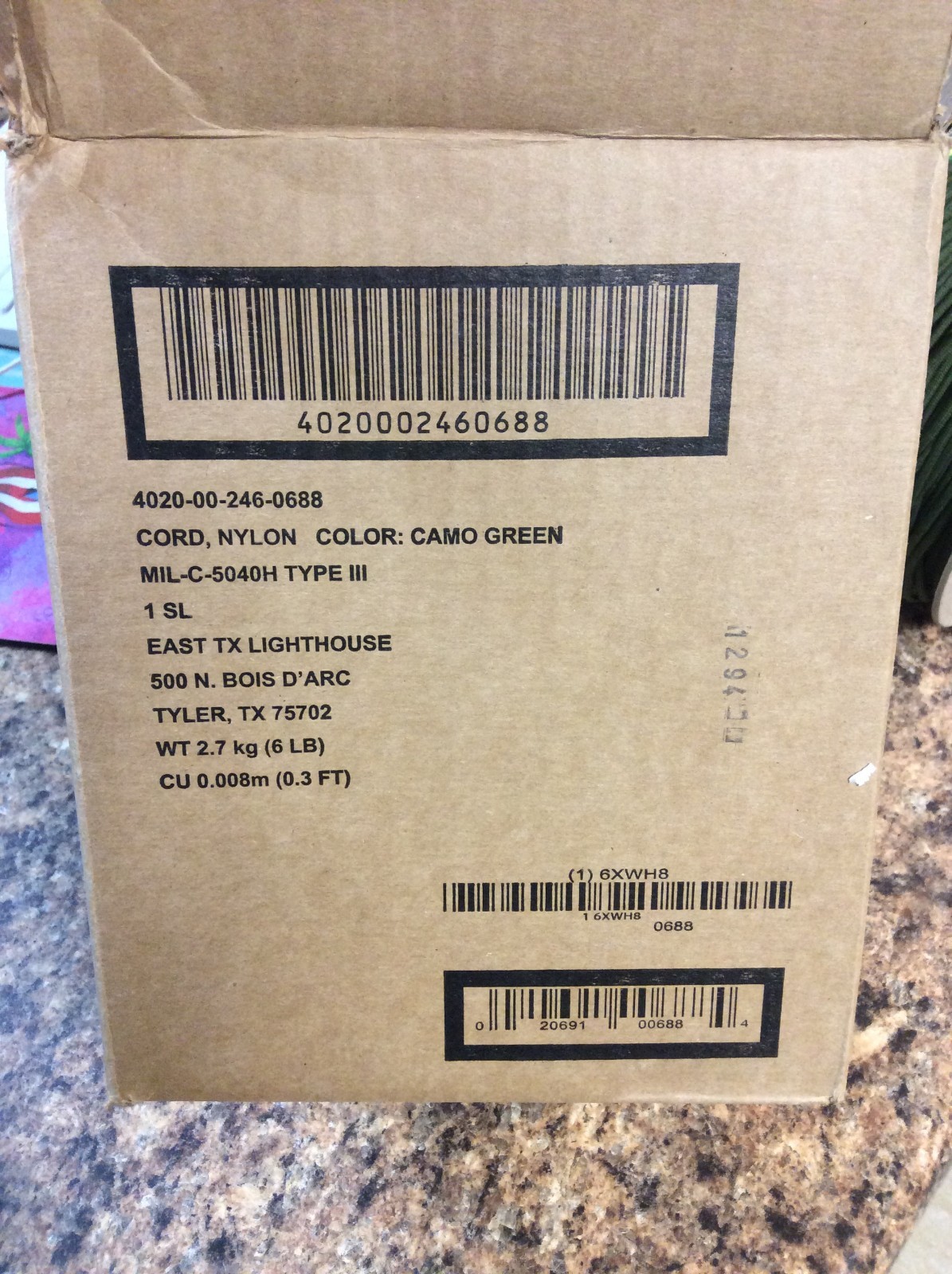 Nylon Utility Rope Cord Spool 1200 ft Camo Green New in Box