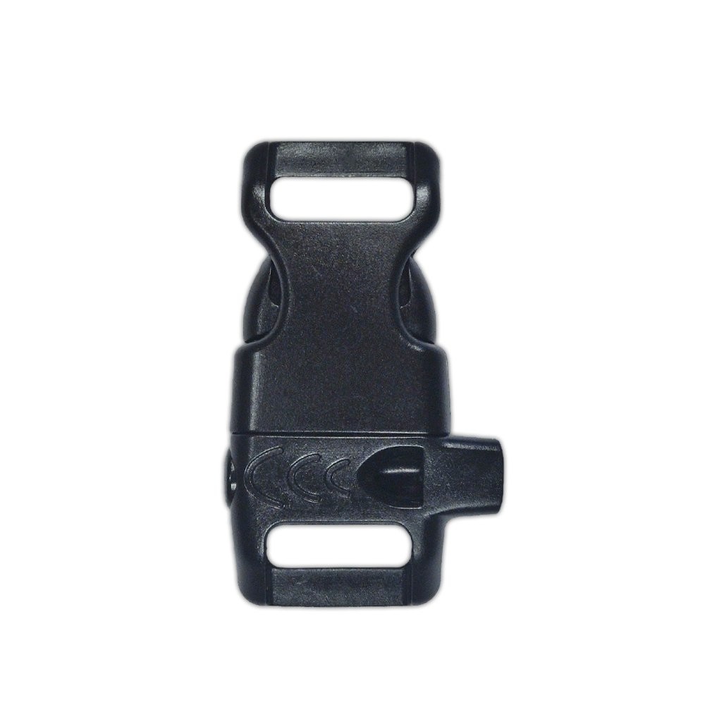 Paracord Planet Plastic Side-Release Emergency Whistle Buckle – 5 Pack, Black