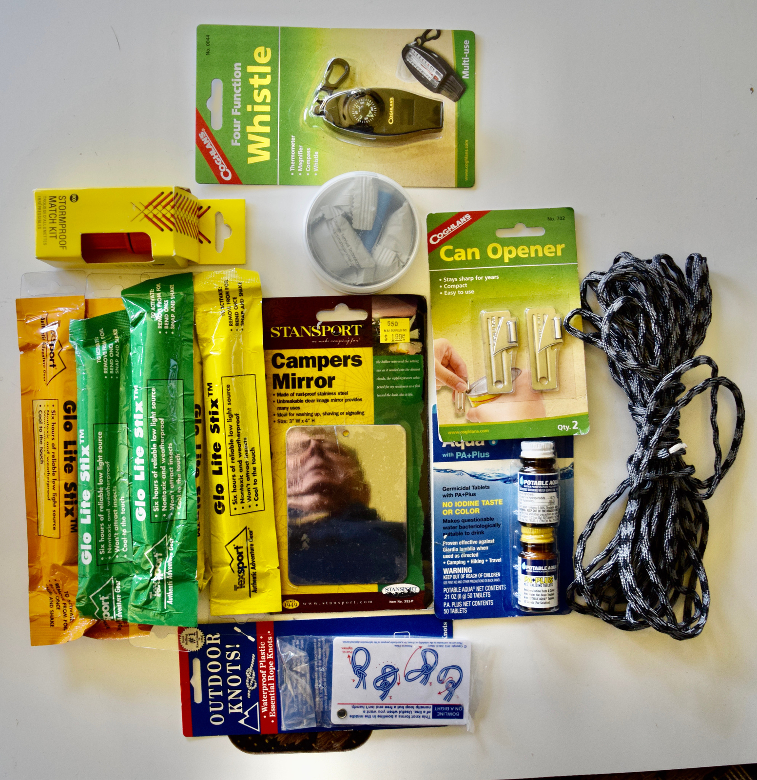COGHLAN’S Hiking Camping Survival INDIVIDULAL ITEMS KIT BOWLS CUPS Rope Mirror