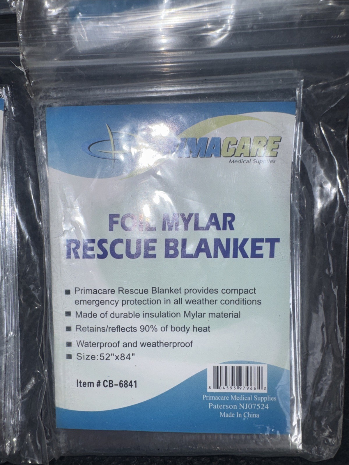 6 Emergency Rescue Space Thermal Mylar Blankets 84 x 52 New ! Free Shipping New