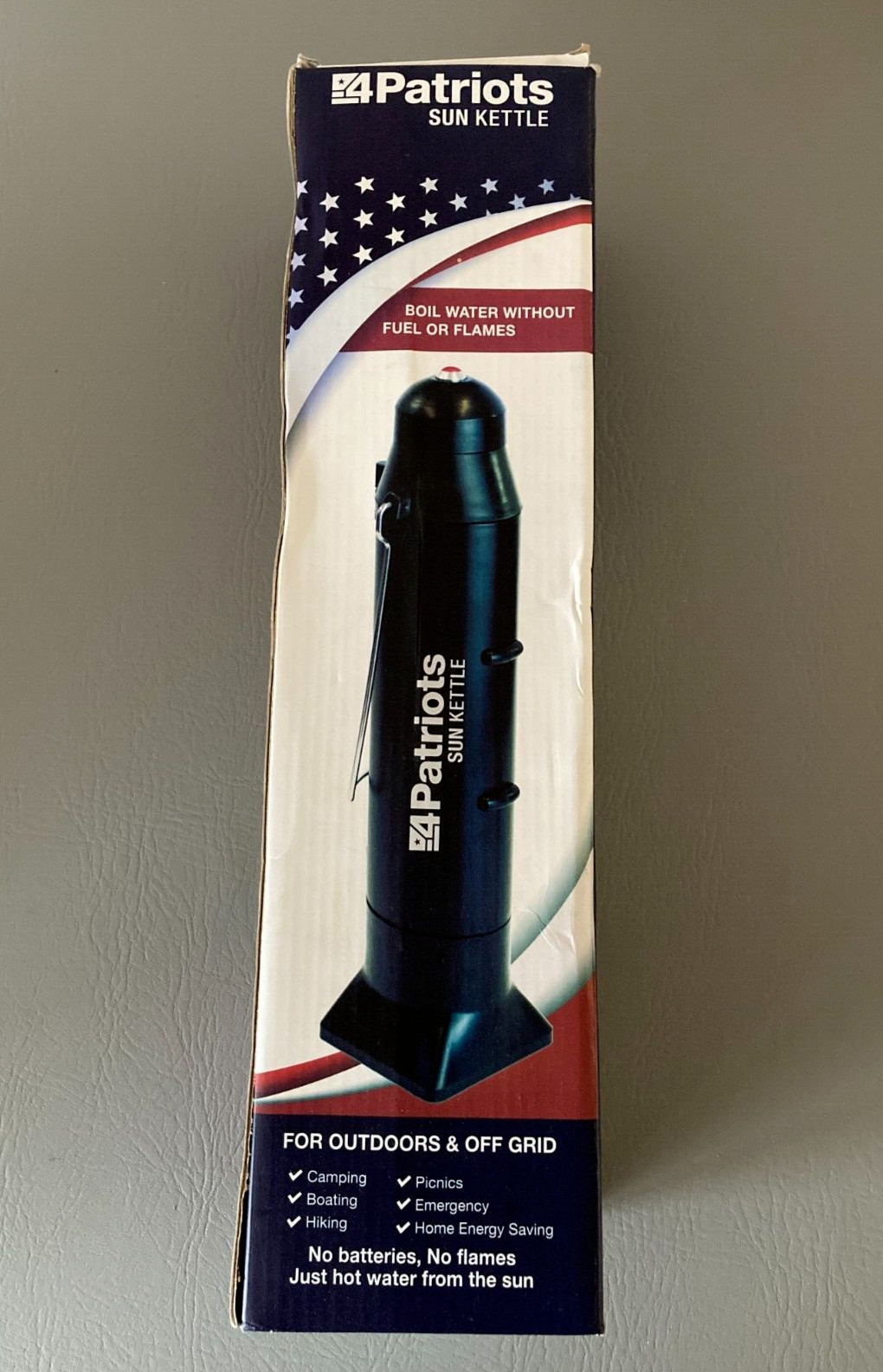NEW 4Patriots Sun Kettle Water Heater Portable Solar Thermos 16.9fl oz / 500ml