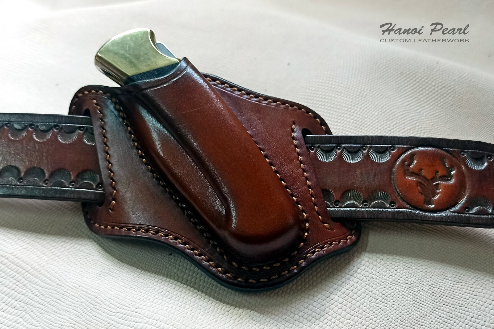 Custom Canted Cross Draw Leather Sheath for Buck 112 Ranger [Sheath Only]