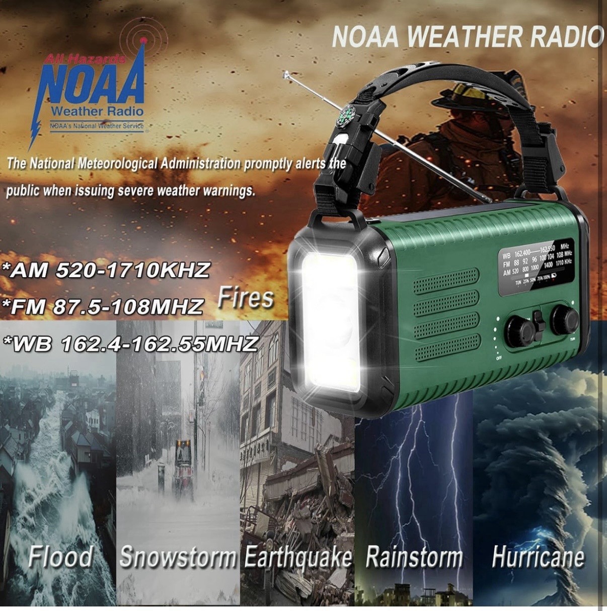 20000mAh/ 74000mWh Hand Crank Emergency Radio AM/FM/NOAA Weather