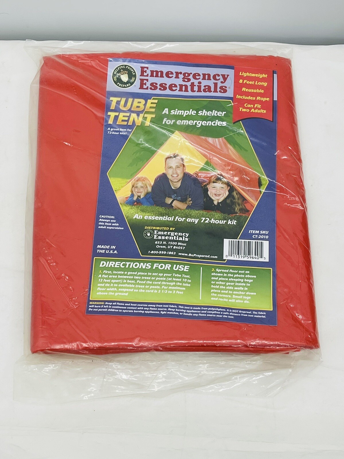 Outdoor Vinyl Tube Tent Camping/Hiking Emergency Essentials Survival Shelter 8ft