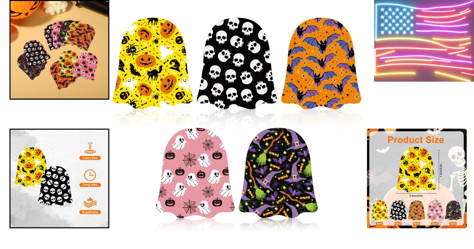 25 Pcs Adhesive Patches for Libre 2 & Libre 3, Halloween Designs Breathable N…