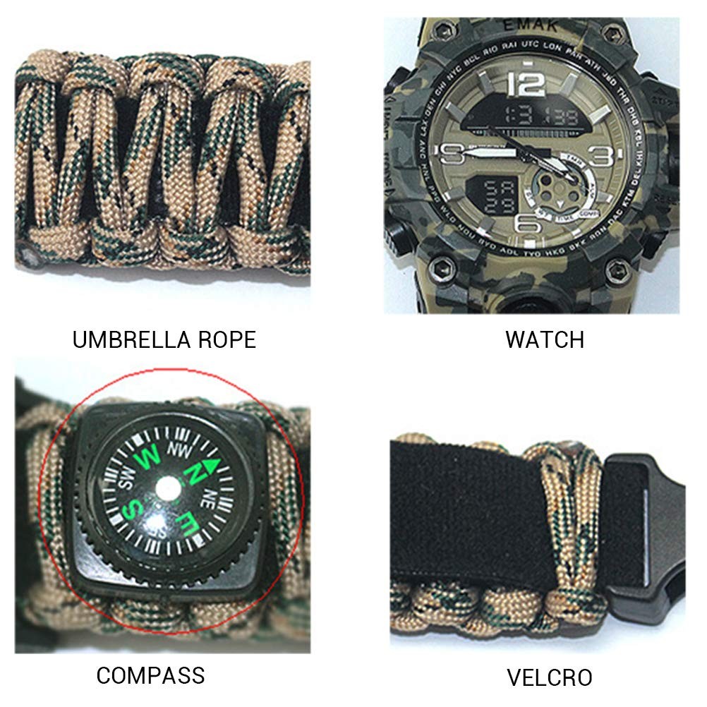 SurvivalMilitary Digital Watch, Outdoor CampingSurvival Watch, Multifunctional Arm…