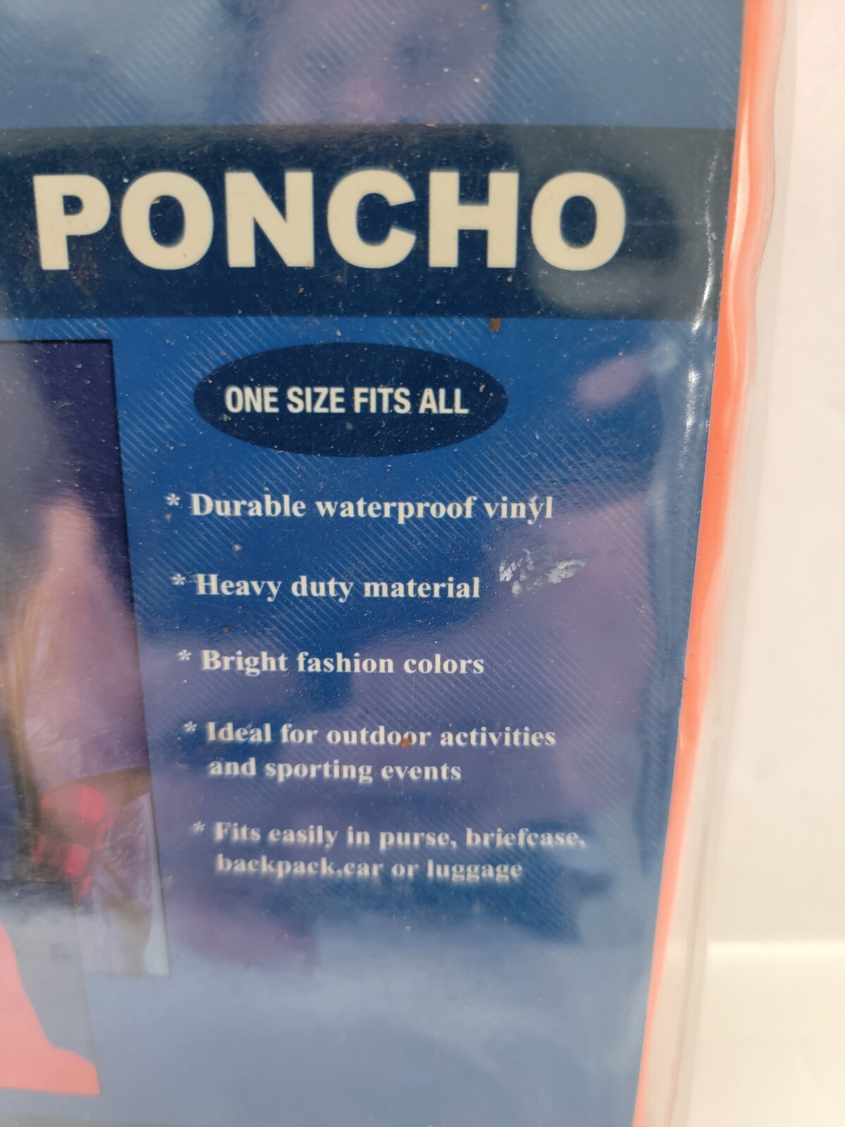 The Weather Station Adult Poncho Vintage Bright Tangerine Orange