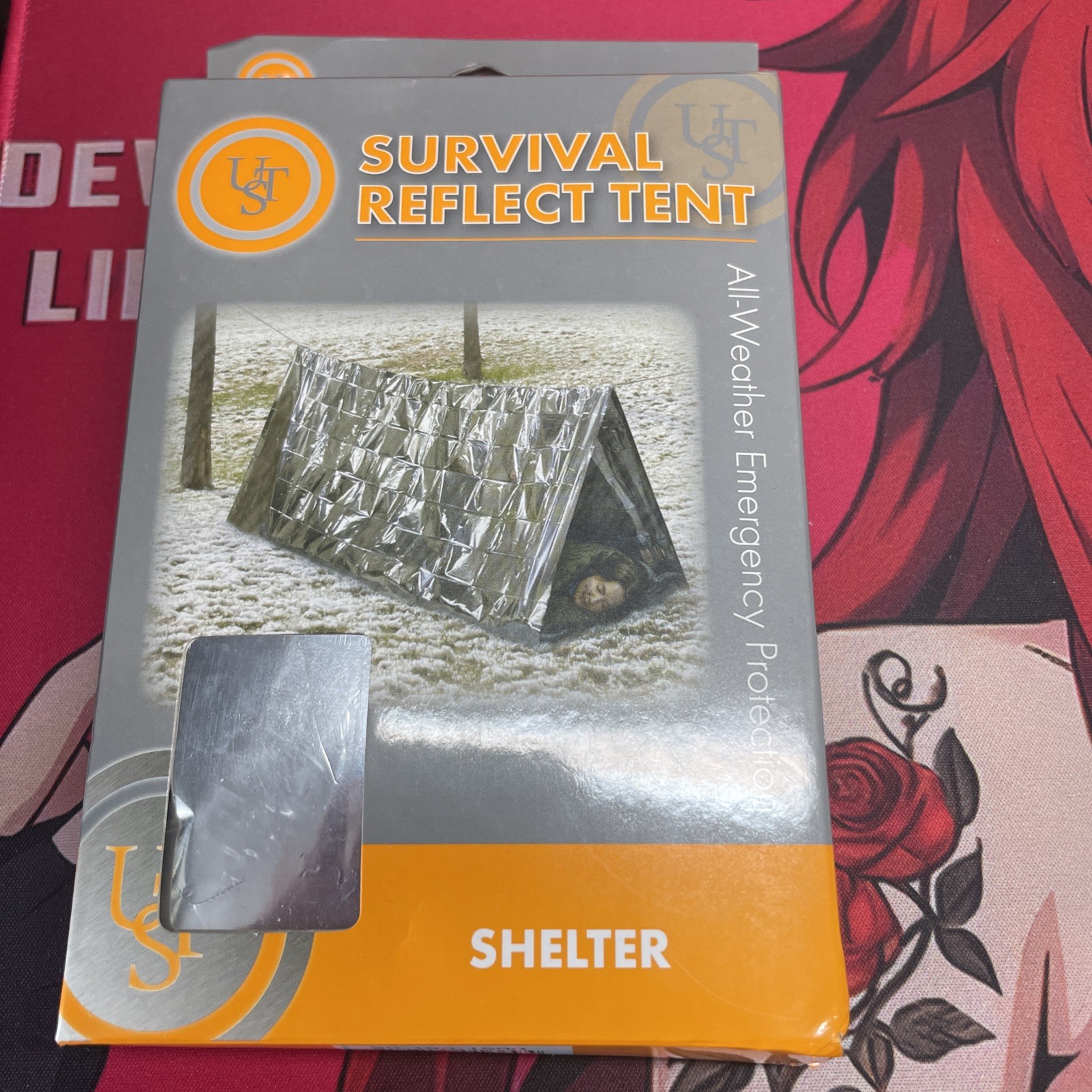 Emergency Survival Tent Shelter Blanket Tarp Reflective Waterproof 14ft Cord m12