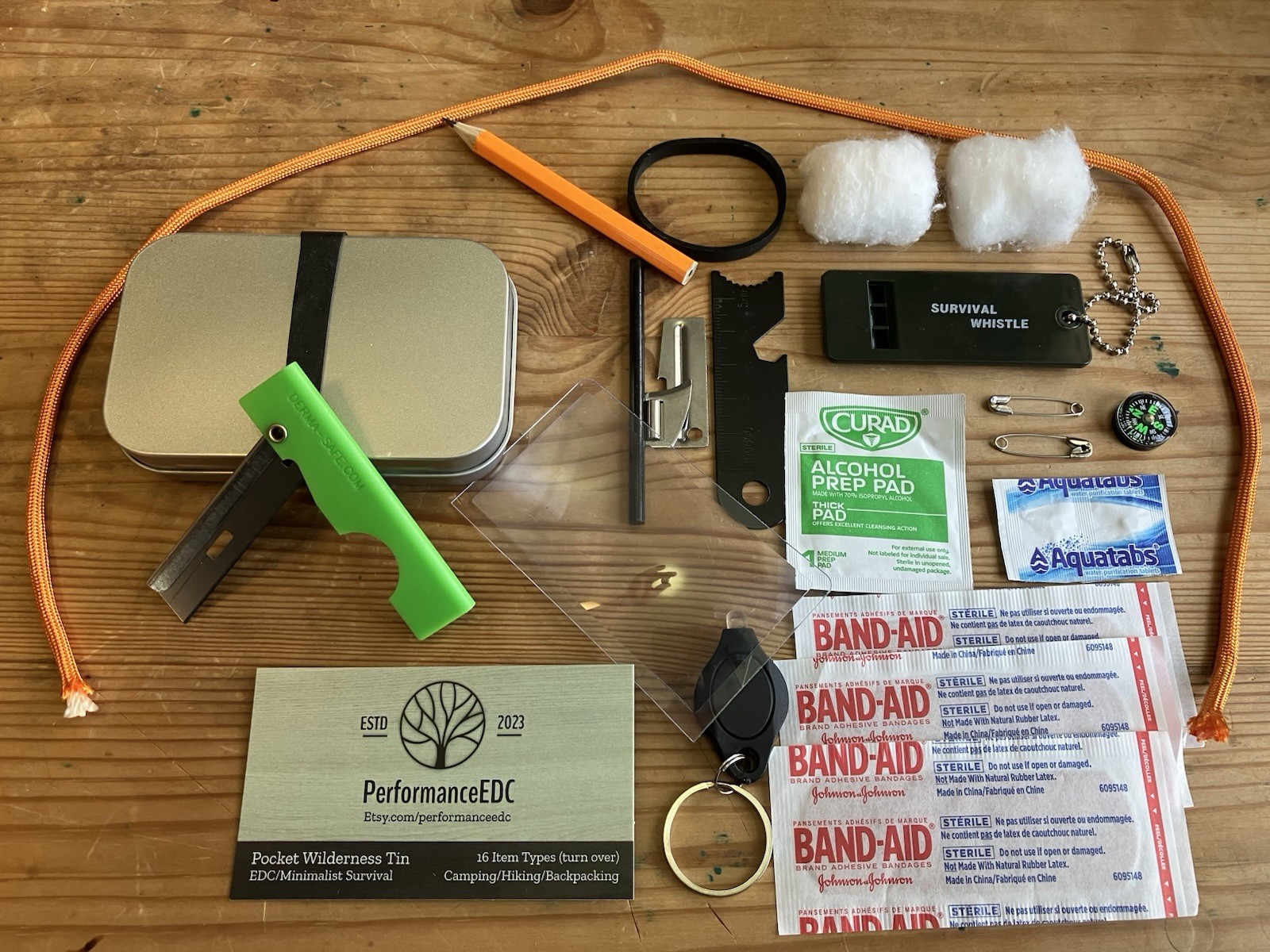 Wilderness Pocket Tin, Mini Survival Kit, performance edc