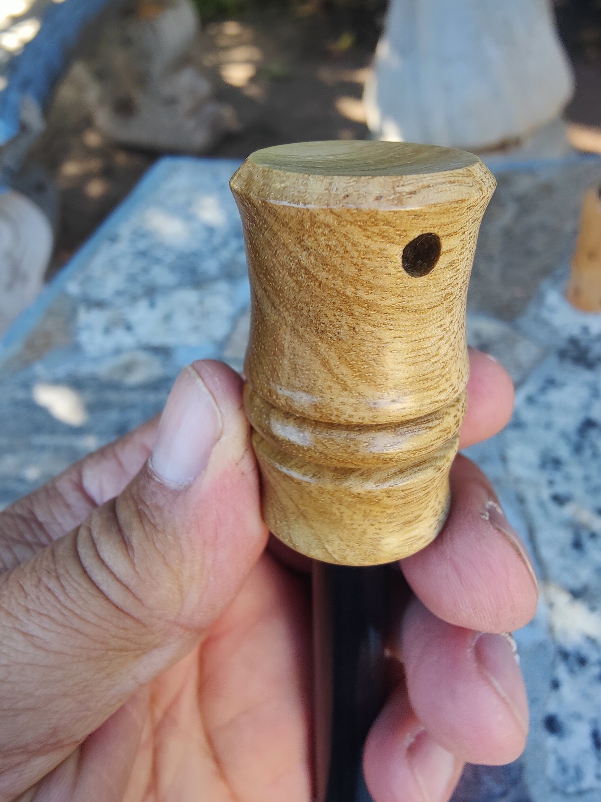 Bushcraft 5″ x 1/2 ” ferrocerium rod Black limba wood handle | | mischmetal