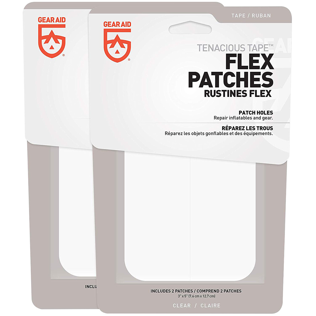 Gear Aid Tenacious Tape 3″ x 5″ No-Sew Peel and Stick Flex Patches – 2-Pack