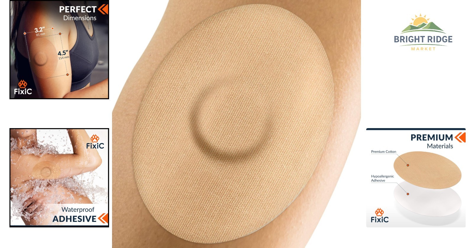 Waterproof Adhesive Bandages for Diabetes Sensors, 25 Pack, Easy Application