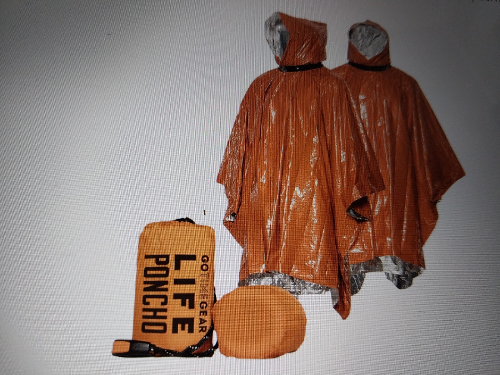 Go Time Gear Emergency Survival Poncho ,Whistle & Paracord (2-Pack)