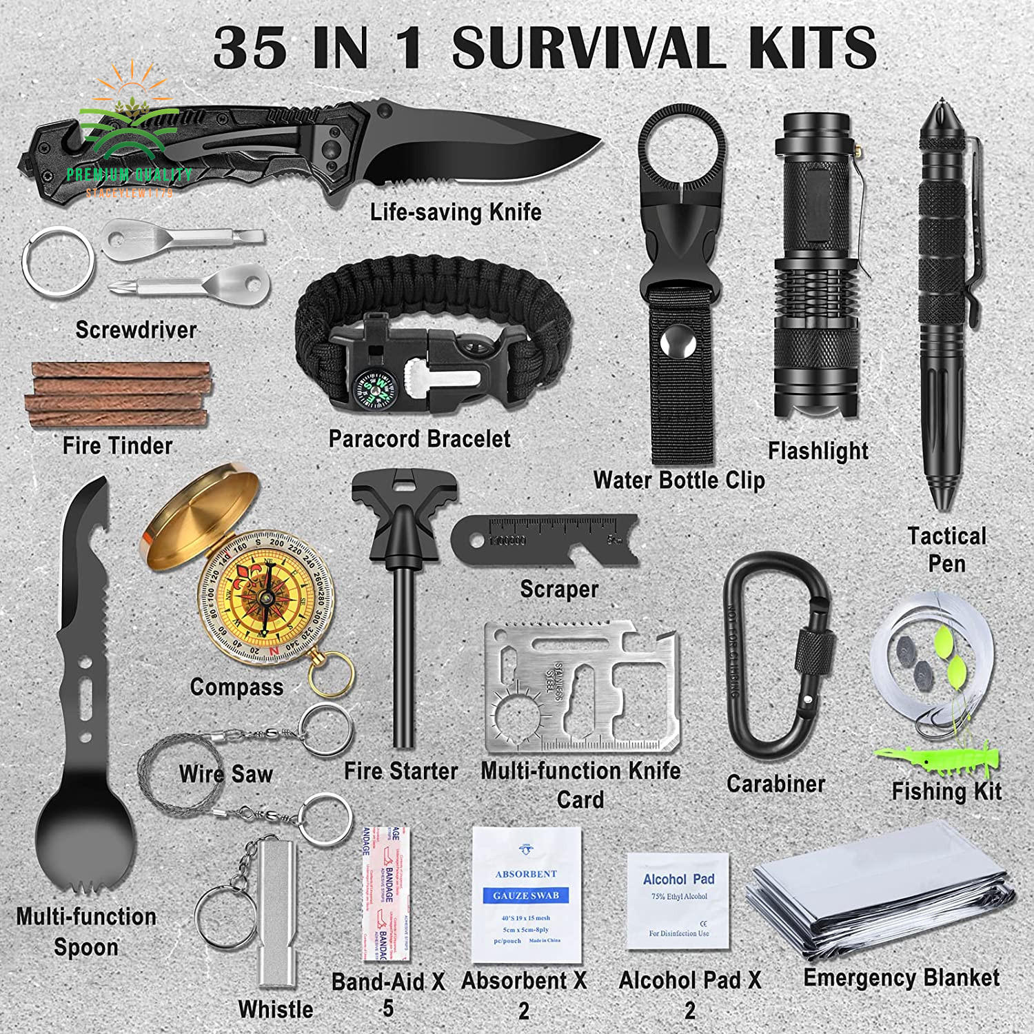 Kit de supervivencia 35 en 1, equipo y equipo de supervivencia potente