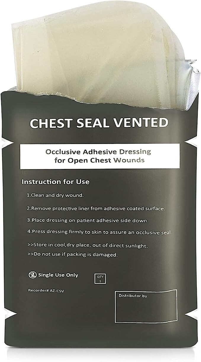 ASA TECHMED Vent Chest Seal – Wound Care for Emergency and Tactical – 15 pack